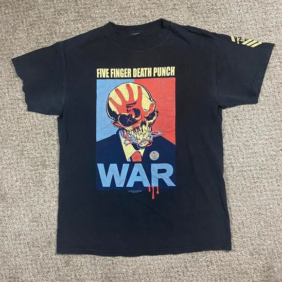 Five Finger Death Punch Shirt Mens S War Thrashed Tour Band Tock Hardcore Y2K - Picture 1 of 4